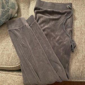 Grey Velour Juicy Sweatpants Joggers Small